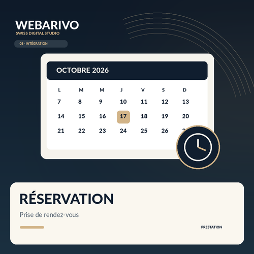 WEBARIVO Réservation - création de prise de rendez-vous en ligne
