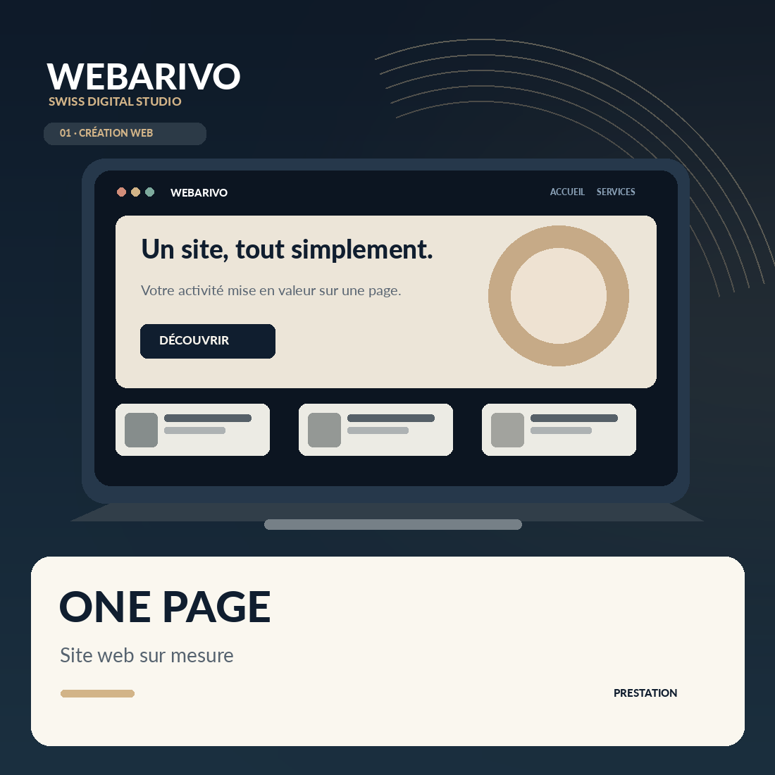 WEBARIVO One Page - site professionnel sur mesure